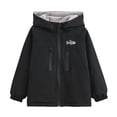 thumbnail image 1 of Kid's Insulated Hooded Rain Jacket Boys Girls Sherpa Lined Hoodie Zip Up Rain Coat Warm Fleece Outerwear Winter Coat, 1 of 6