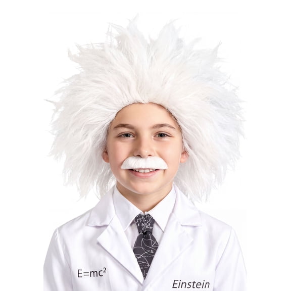 Kid's Mad Scientist Costume Wig and Mustache Kit