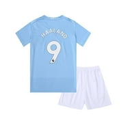 Kid's | Manchester City HAALAND #9 Fútbol Sports Soccer Jersey T-Shirts & Shorts |00176