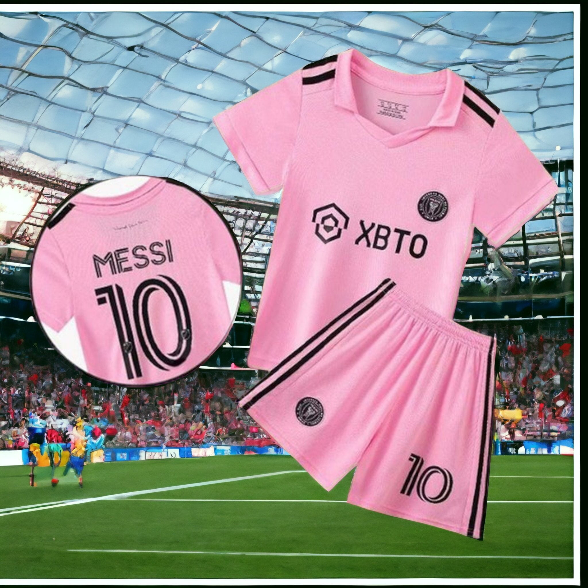 10 messi ）Player version 2023-24 Inter Miami CF Home Pink Thailand Soccer  Jersey AAA,Inter Miami CF