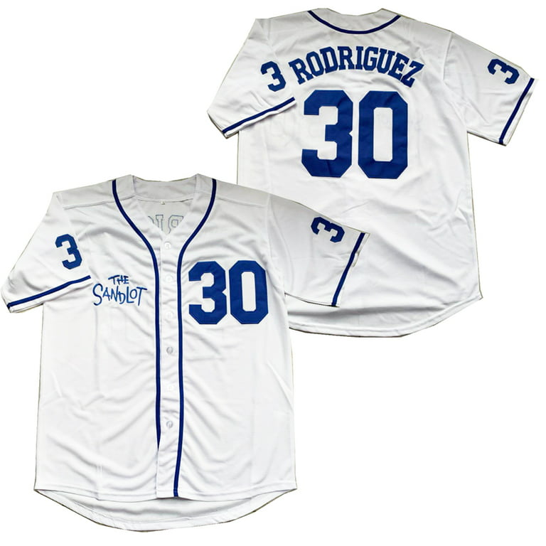 Kid's Movie Baseball Jersey Benny Rodriguez Stitched White Shirt S, Kids Unisex, Size: Small