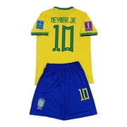 Kid's | Neymar Brazil 22/23 Home Nike Futbol Sports Soccer Jersey & Short *YELLOW-00142*