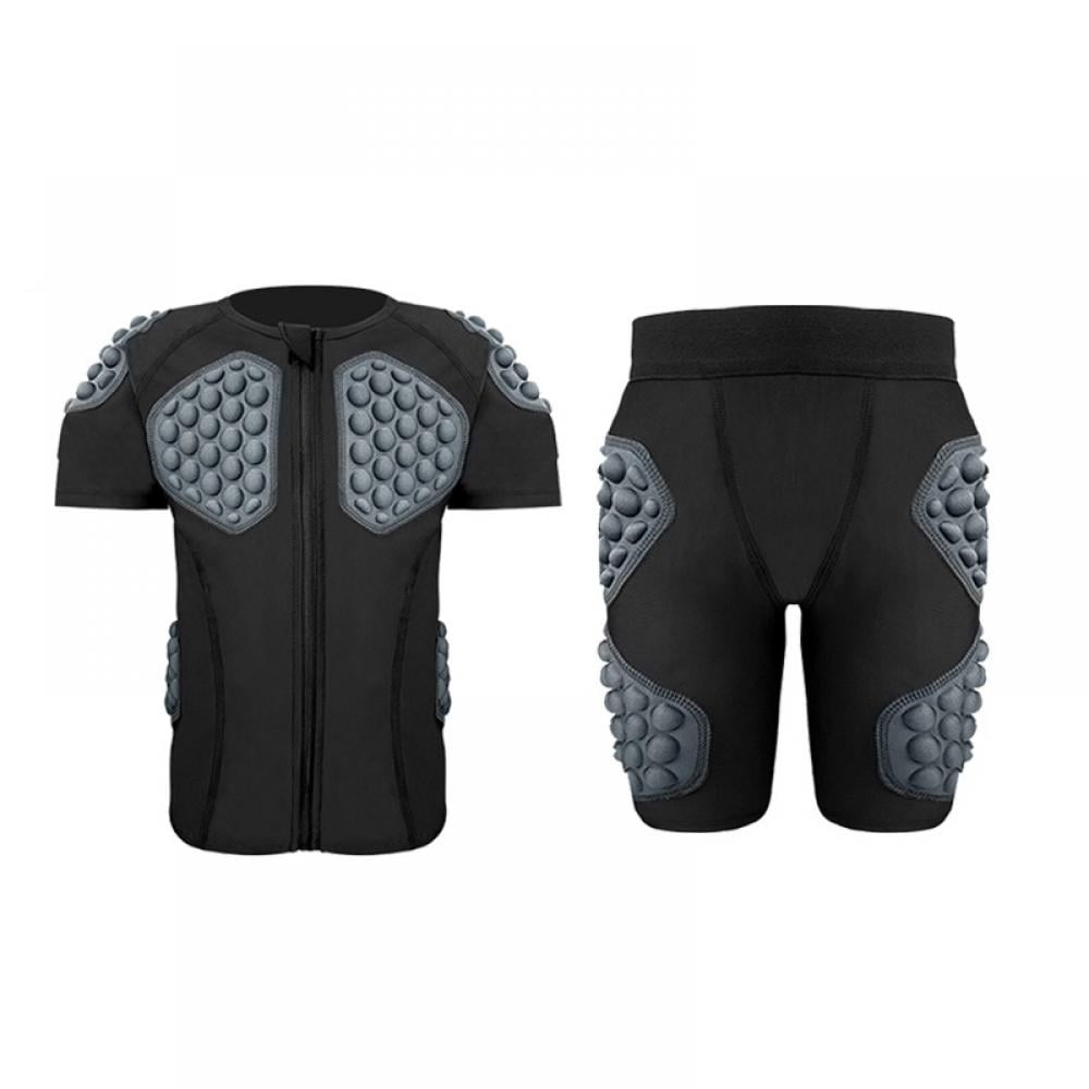 Kid's Padded Shirts Shorts 2pcs Set, Short Sleeve Compression Protective T  Shirt Padded Shorts Youth Protective Gear for Football MMA Baseball Hockey  