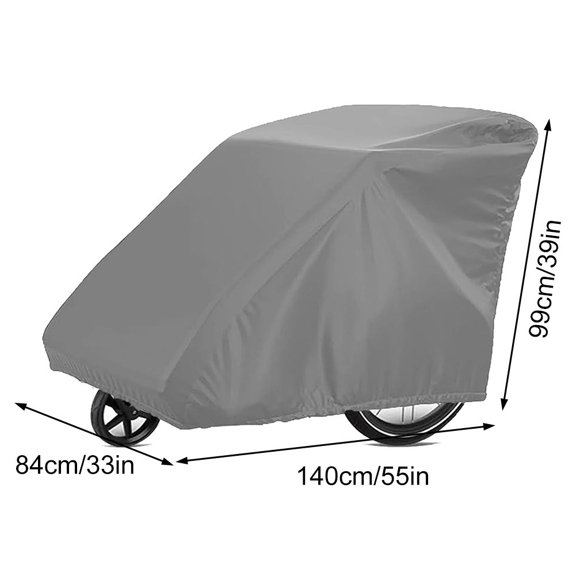 Kid\'s Pet Bike Trailer Cover, Waterproof Bike Trailer Storage Cover Dustproof Grey Smile Home