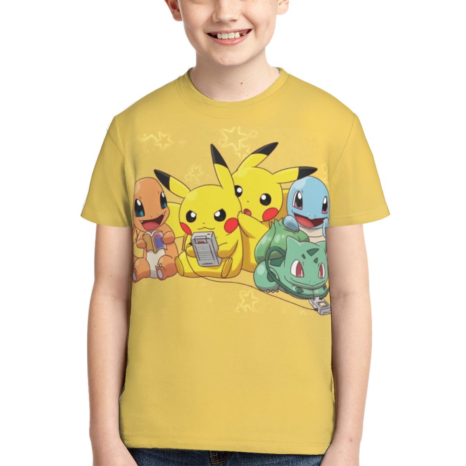 Pokémon Baseball Jersey For Boys - Pikachu, Charizard, Squirtle & Bulbasaur Designs (XS-XL)