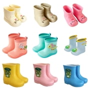 Kids Rain Boots for Boys Girls Waterproof Durable Boots Easy-on Outdoor Unisex-Child Mud Boots