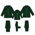 thumbnail image 1 of HNMKIU Green Pajamas Kids Soft Matching Family Pajamas Set with Buttons Long Sleeve Solid Color Family Casual Wear Home Sleepwear Dark Green,Kids:7-8 Years, 1 of 10