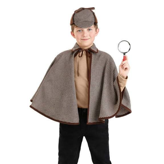 Kid's Sherlock Holmes Hat and Poncho Costume Kit