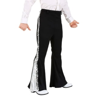  Freebily Women's Shiny Metallic Bell Bottom Pants Flare Disco  Outfits 70s Pants Clubwear Costume Black Small: Clothing, Shoes & Jewelry