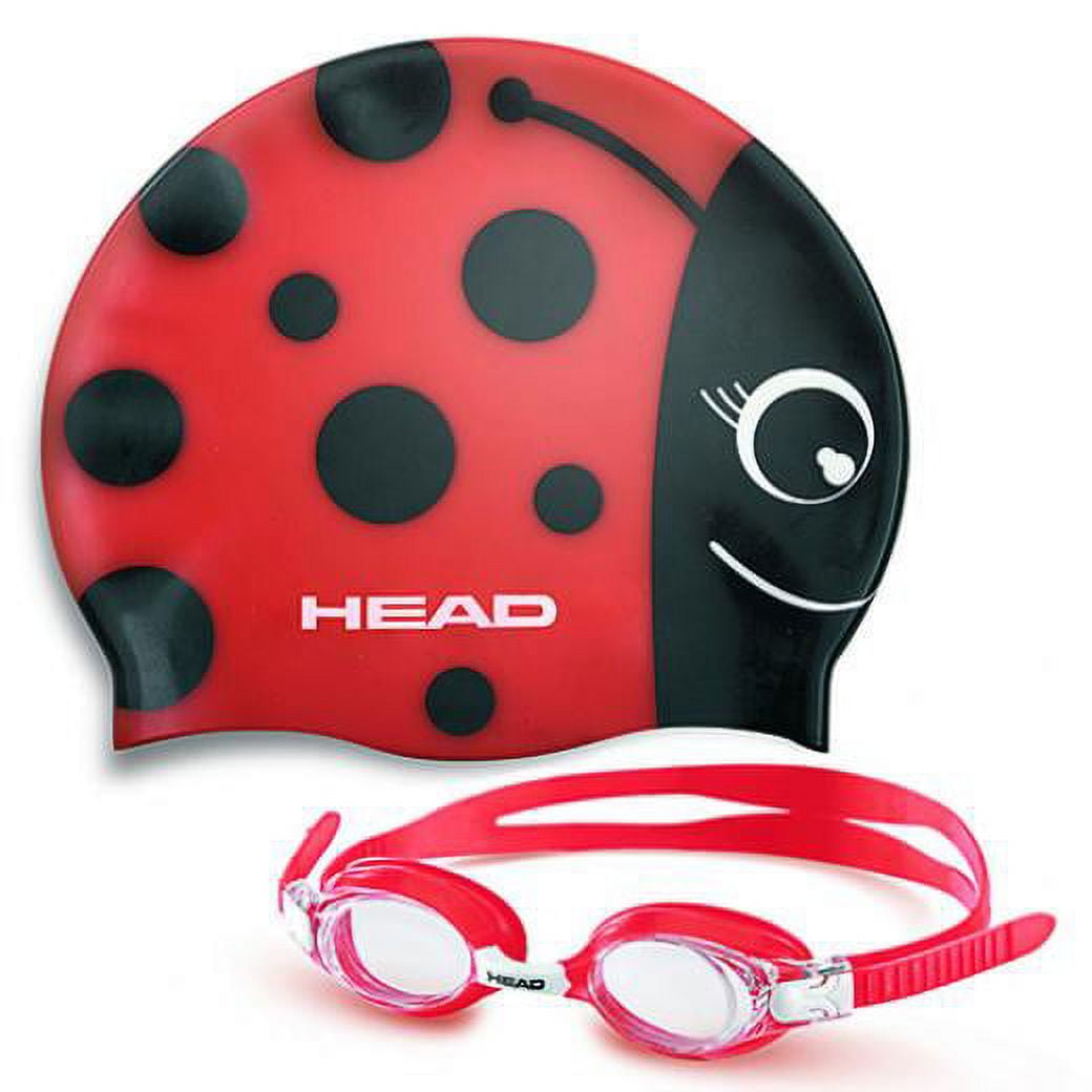 Kid's Swim Cap and Goggle Set Red