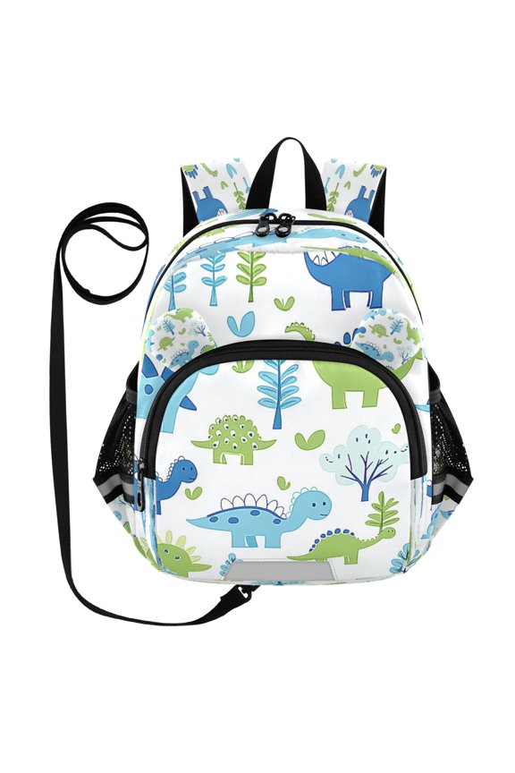 Kid's Toddler Backpack with Safety Leash Lightweight Bookbag with Reflective Strips Adorable Ccartoon Dinosaur Small
