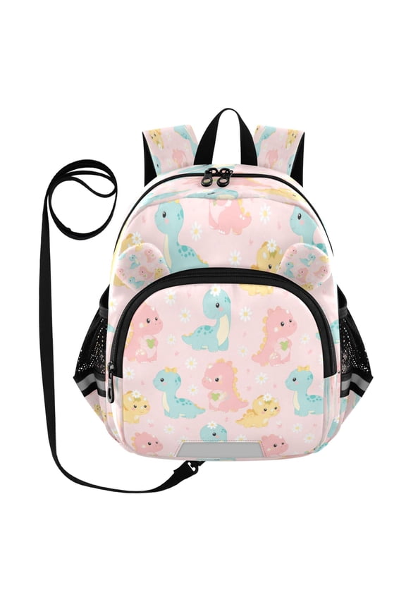 Kid's Toddler Backpack with Safety Leash Lightweight Bookbag with Reflective Strips Cute and Colorful Dinosaurs Small