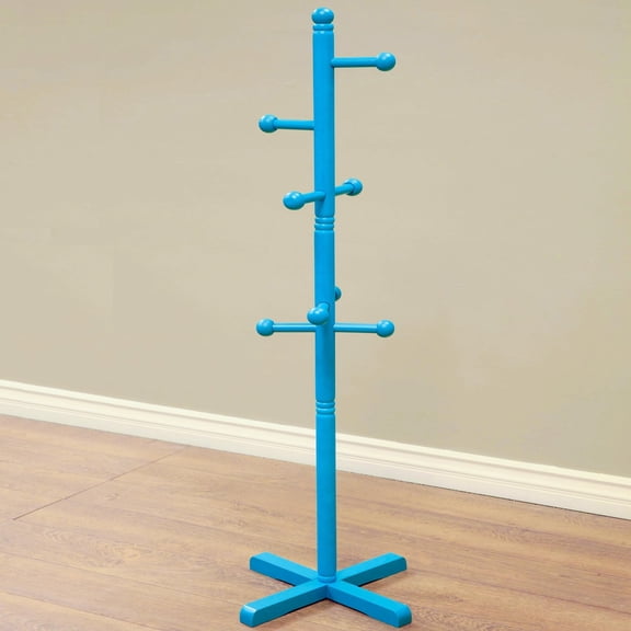 Kid's Tree-Shaped Coat Rack, Wooden Freestanding Hanger with Multiple Hooks for Jackets, Hats and Backpacks