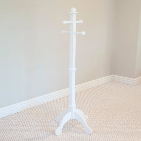 Kid's Tree-Shaped Coat Rack, Wooden Freestanding Hanger with Multiple Hooks for Jackets, Hats and Backpacks