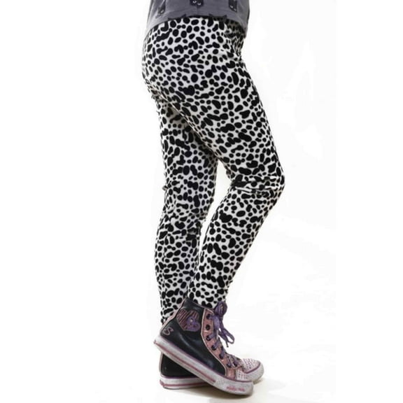 Kid's Velour Printed Leggings, Dalmation Print, L, 1 Piece