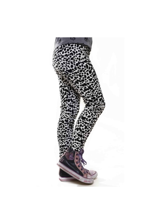 Kid's Velour Printed Leggings, Dalmation Print, L, 1 Piece