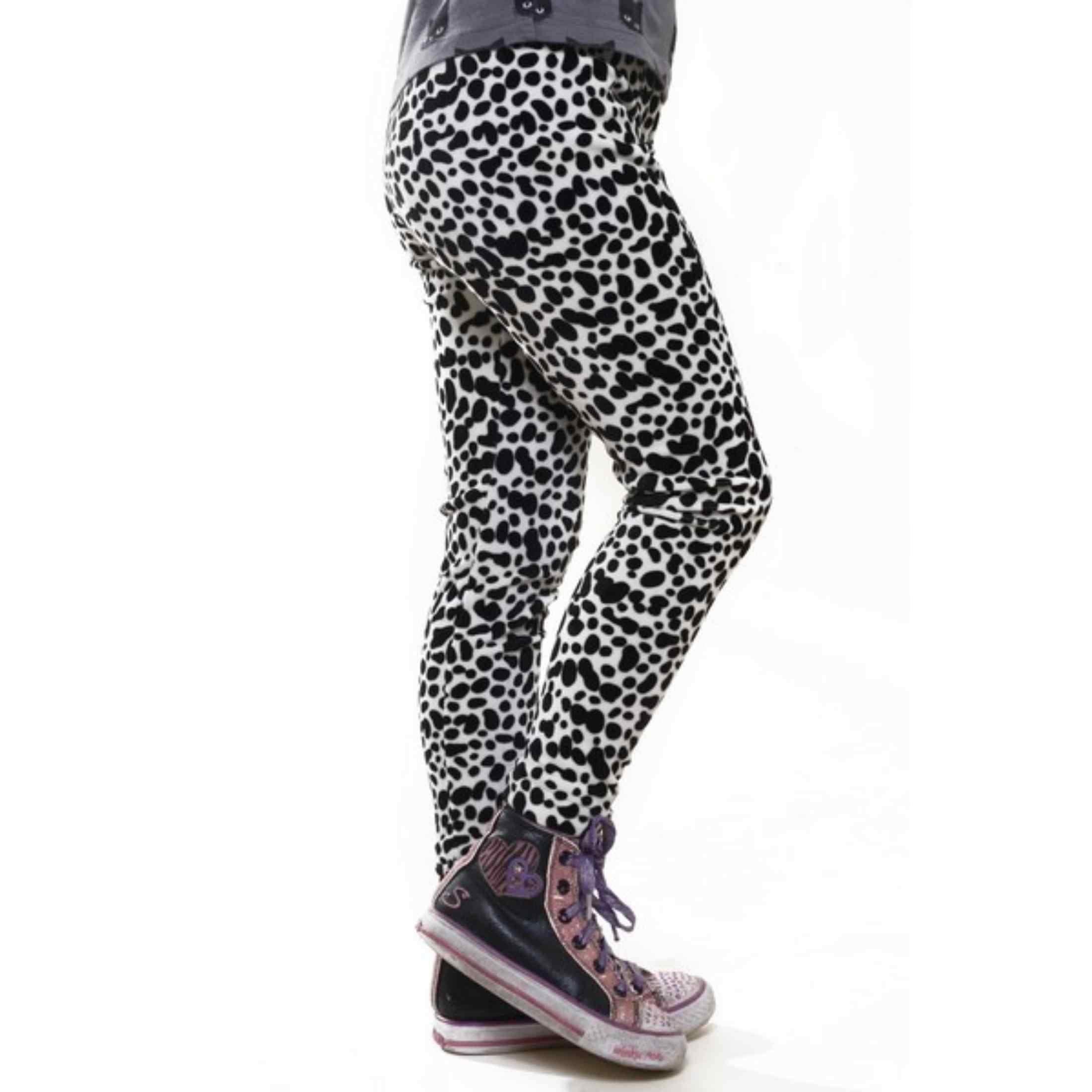 Kid's Velour Printed Leggings, Dalmation Print, S, 1 Piece