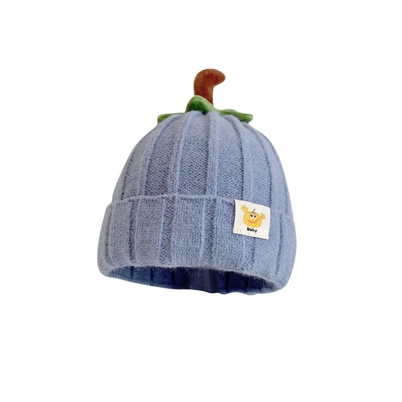 Kid's Winter Beanies Knitted Warm Cold Weather Beanie Hats Boys Girls Caps Blue 0-3 Years