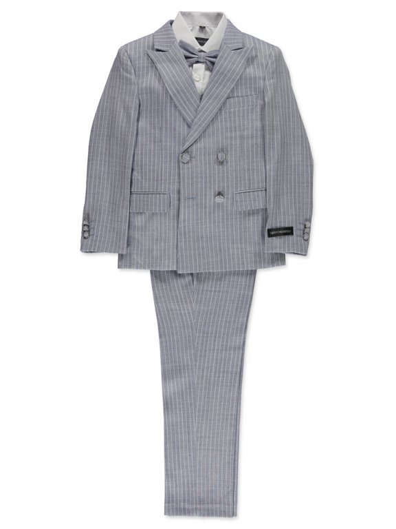 Kid's World Boy's 5-Piece Double Breasted Suit Set Color: blue Size: 14