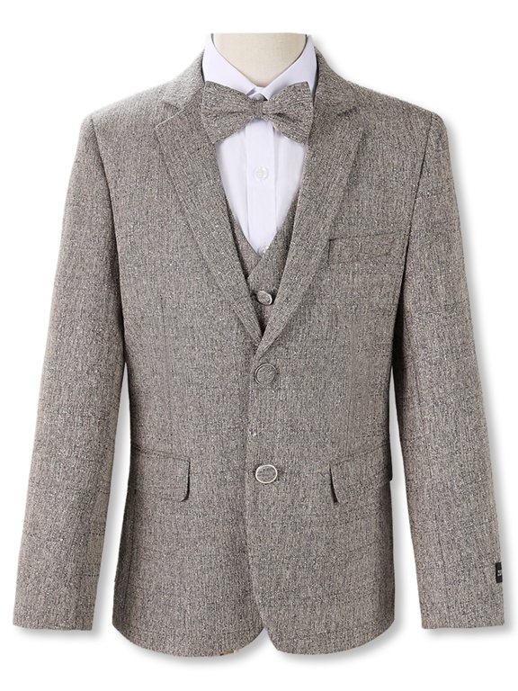 Boy's 5-Piece Linen Suit Set Color: camel Size: 12