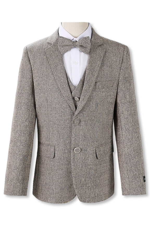Boy's 5-Piece Linen Suit Set Color: camel Size: 5