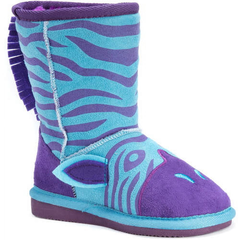 MUK LUKS Kid s Zeb Blue Zebra Boots Walmart