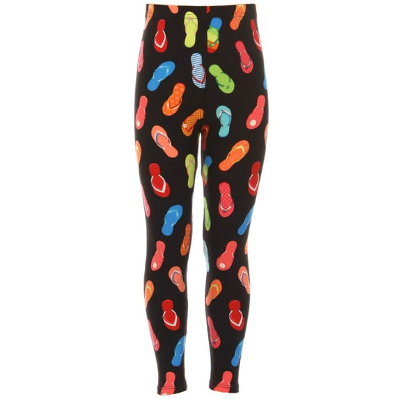 Kid's colorful Flip-Flops Sandal Pattern Printed Leggings - S/M