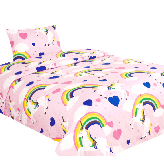 Kid's sheet set easy wash light weight super soft unicorn multi-color fade resistant for boys for girls TWIN size