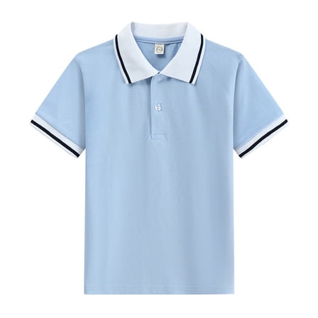 KidBoy Uniform Shirts For Boys Polo Shirts Short Sleeve Polo Rugby Button Down Shirt 8-9 Years