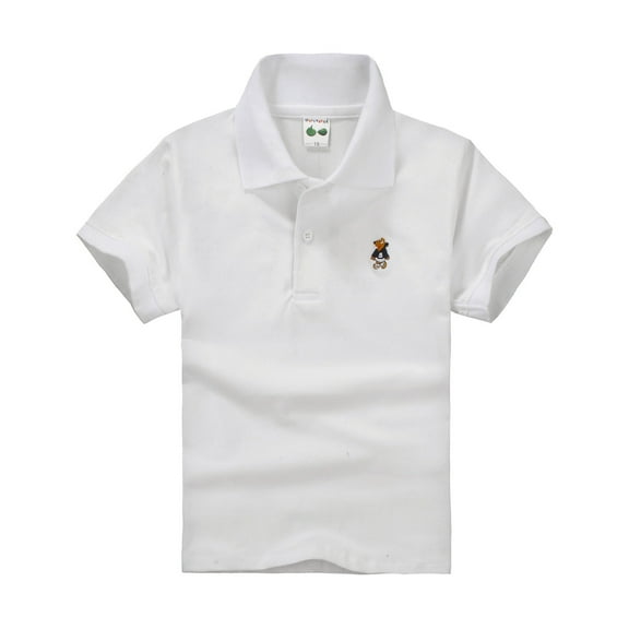 Kids Boys' Polo Shirts Polo Shirt For Boys Short Sleeve Polo Shirts Rugby Button Down Shirt 9-10 Years