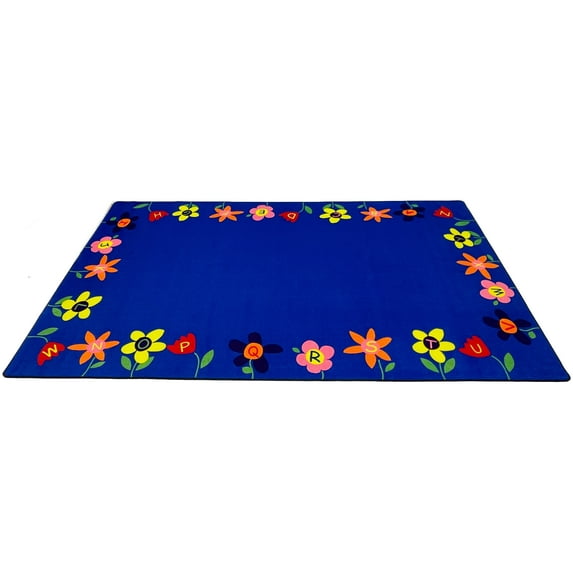 KidCarpet.com Alphabet Garden School Rug, 4' x 6' Rectangle | ABC Educational Learning Rug for Children's Classroom Playroom Multicolored Nursery Area Rug for Kids