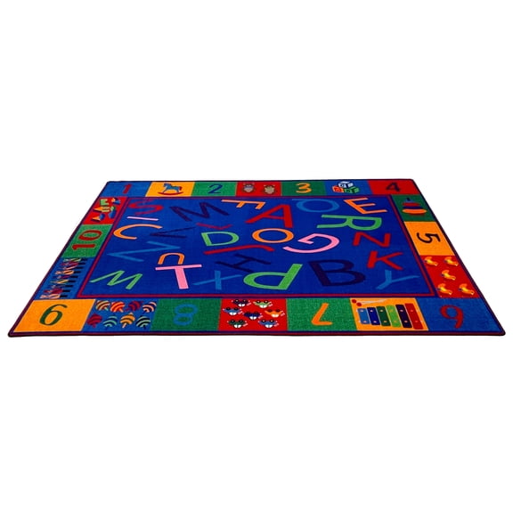 KidCarpet.com Alphabet and Numbers Teaching Toddler Rug, 6' x 8'6" Rectangle Abc's & Numbers Learning Classroom Carpet | Educational Alphabets Childrens Rugs Perfect for Daycare, Playroom, School