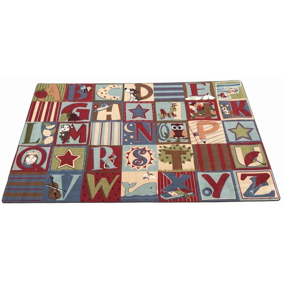 KidCarpet.com Alphabet Seating Rug Earth Tone, 4' x 6' Rectangle ABC Letter Area Rug for Children's Classroom Floor Mat Educational Rug for Learning