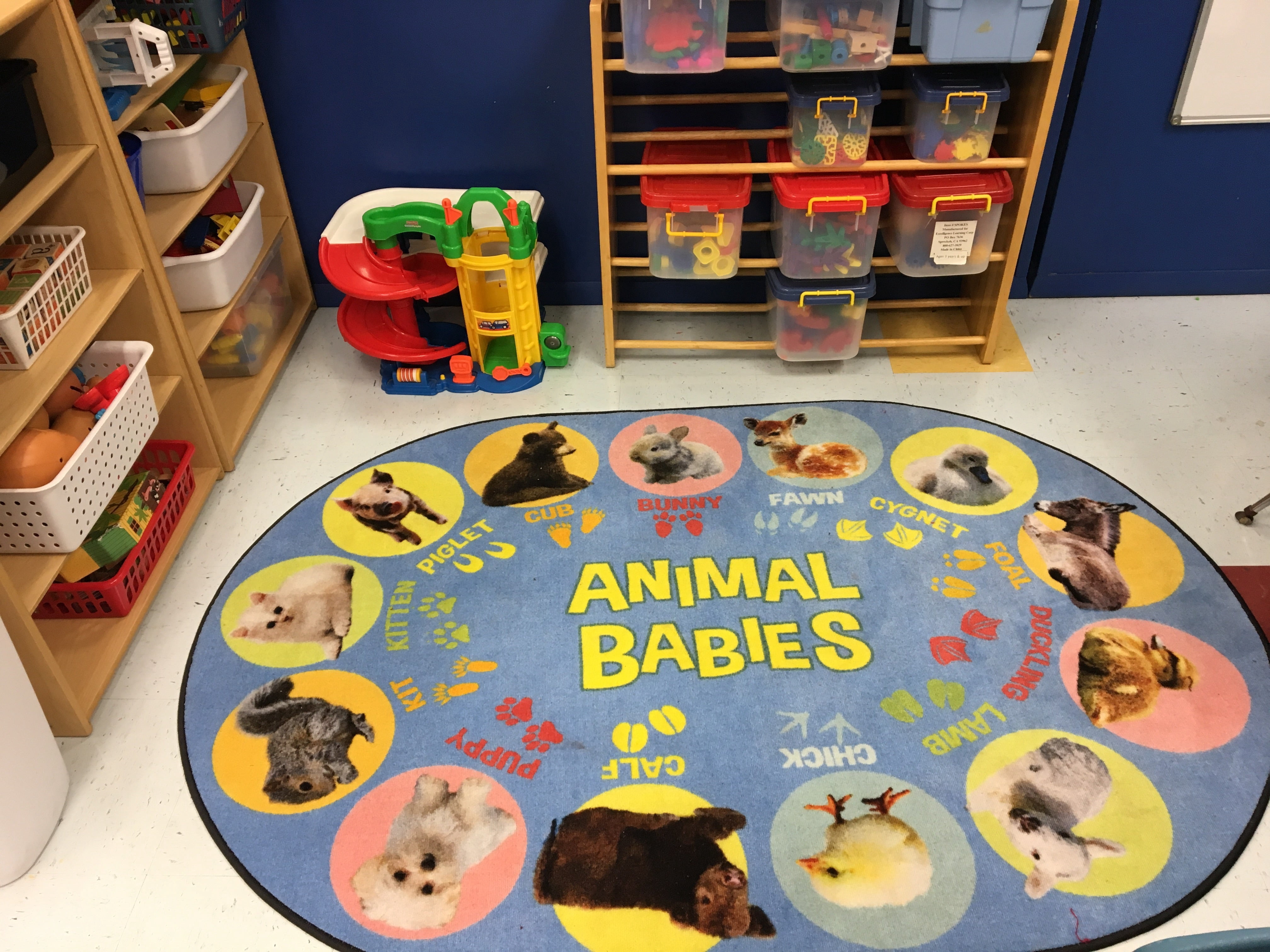 Animal Rug Classroom KidCarpet.com Animal Babies Preschool Oval Area Rug 7'6 x12 Toddler ...