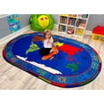 thumbnail image 1 of KidCarpet.com All Around The World Map Rug 6' x 8'6" Oval ABC Alphabet Educational Learning Area Rugs for Kids Preschool Kindergarten & Elementary School, 1 of 1