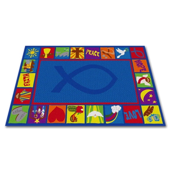 KidCarpet.com Bible Squares Christian School Rug 6'x8'6" Rectangle