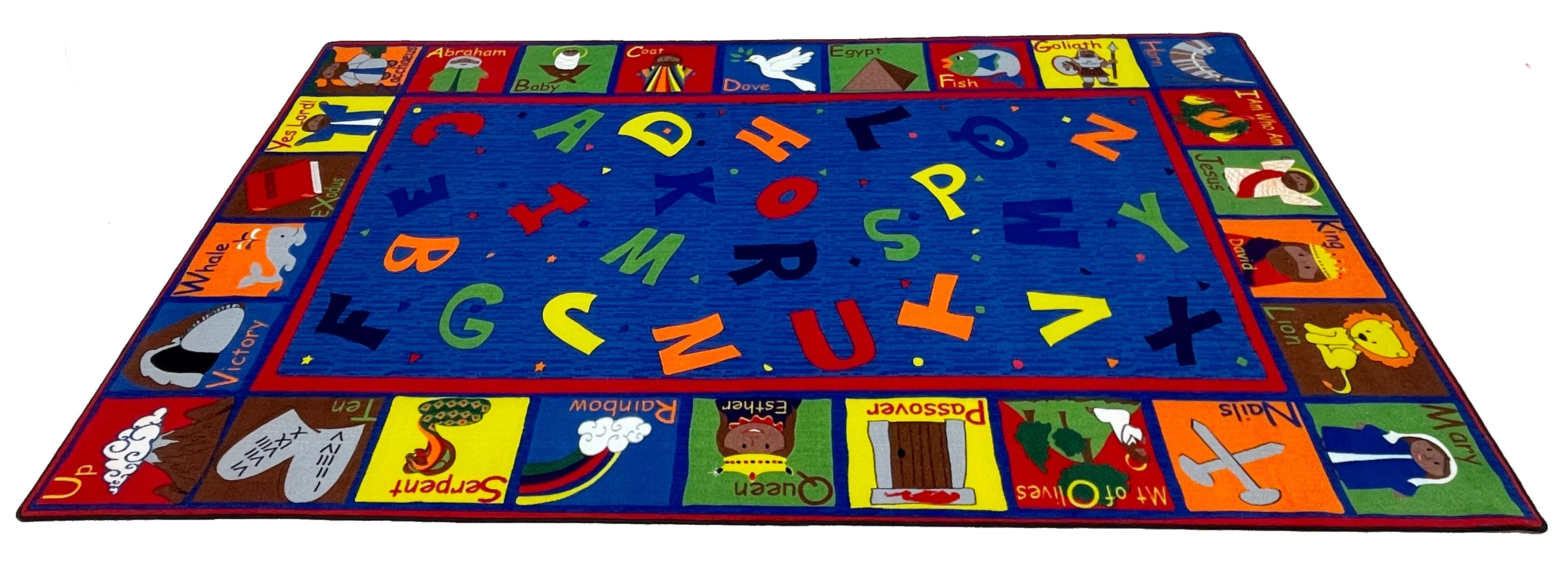 KidCarpet.com Bible Sunday School Rug with ABCs, 6' x 8'6