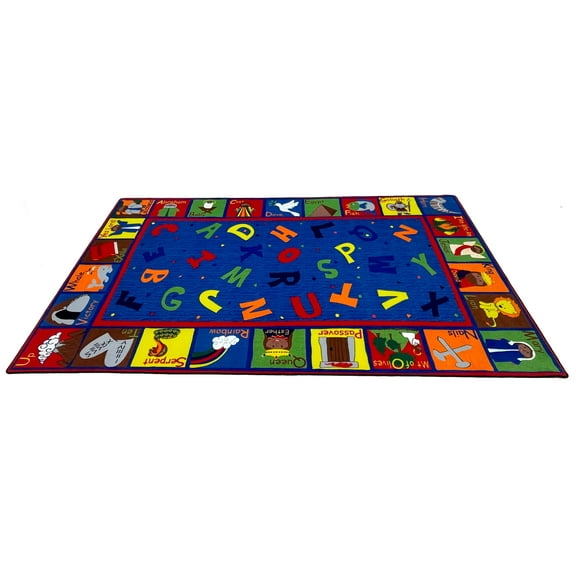 KidCarpet.com Bible Sunday School Rug with ABCs, 6' x 8'6" Rectangle Classroom Rug Elementary Bible Classroom Seating Carpet for Preshool, Children's Classroom Rug Educational Learning Carpet