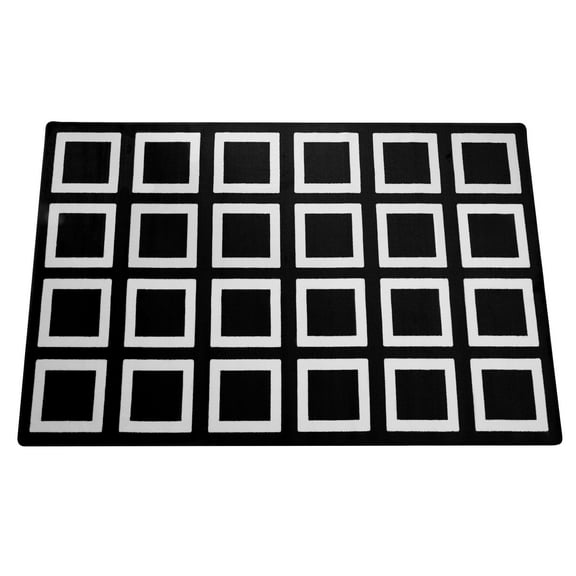KidCarpet.com Black and White Squares Classroom Seating Rug 7'6" x 12' Rectangle