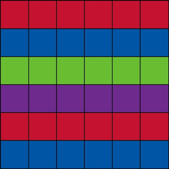 KidCarpet.com Blocks Seating Classroom Rug Multi with 36 Squares, 12' x 12' Square Educational Carpet for Home or School Learning Area | Area Rug for Kids Bedroom or Playroom