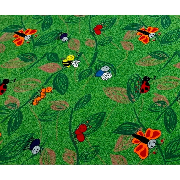 KidCarpet.com Buzzy Bugs Nylon Area Rug, 6' x 9', Multicolored Nature Kids Rug | Area Rug for Home Learning or Classroom Carpet, Playroom or Kids Bedroom Carpet | Preschool Rug Educational Carpet