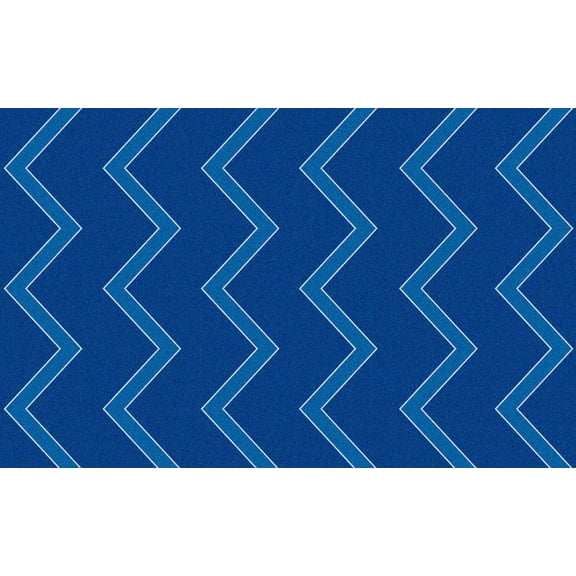 KidCarpet.com Chevron Blue on Blue Classroom Rug, 4'x6' Rectangle