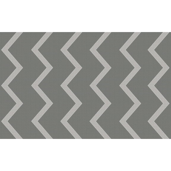 KidCarpet.com Chevron Gray on White Classroom Rug, 6'x8'6" Rectangle