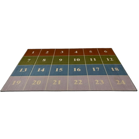 KidCarpet.com Classroom Seating Rug with 24 Squares Earth Tone Colors 7'6" x 12' Rectangle, | Classroom Seating Rug for Children's Classroom | Area Rugs for Kids