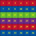thumbnail image 1 of KidCarpet.com Classroom Seating Rug with 36 Squares Bright, 12' x 12' Square | Numbers Educational Learning Rug for Children's Classroom | Area Rug for Kids Playroom, 1 of 2