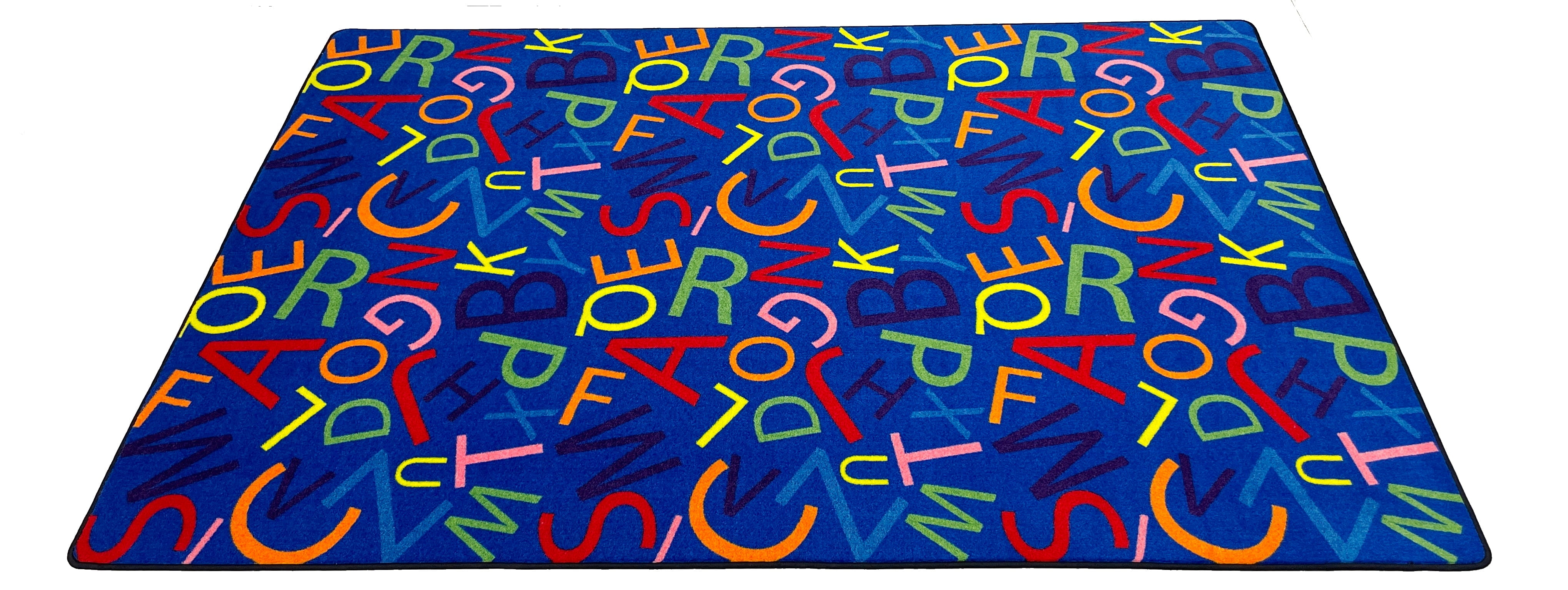 KidCarpet.com Colorful Letters Alphabet Nylon Area Rug 6' x 6 ...