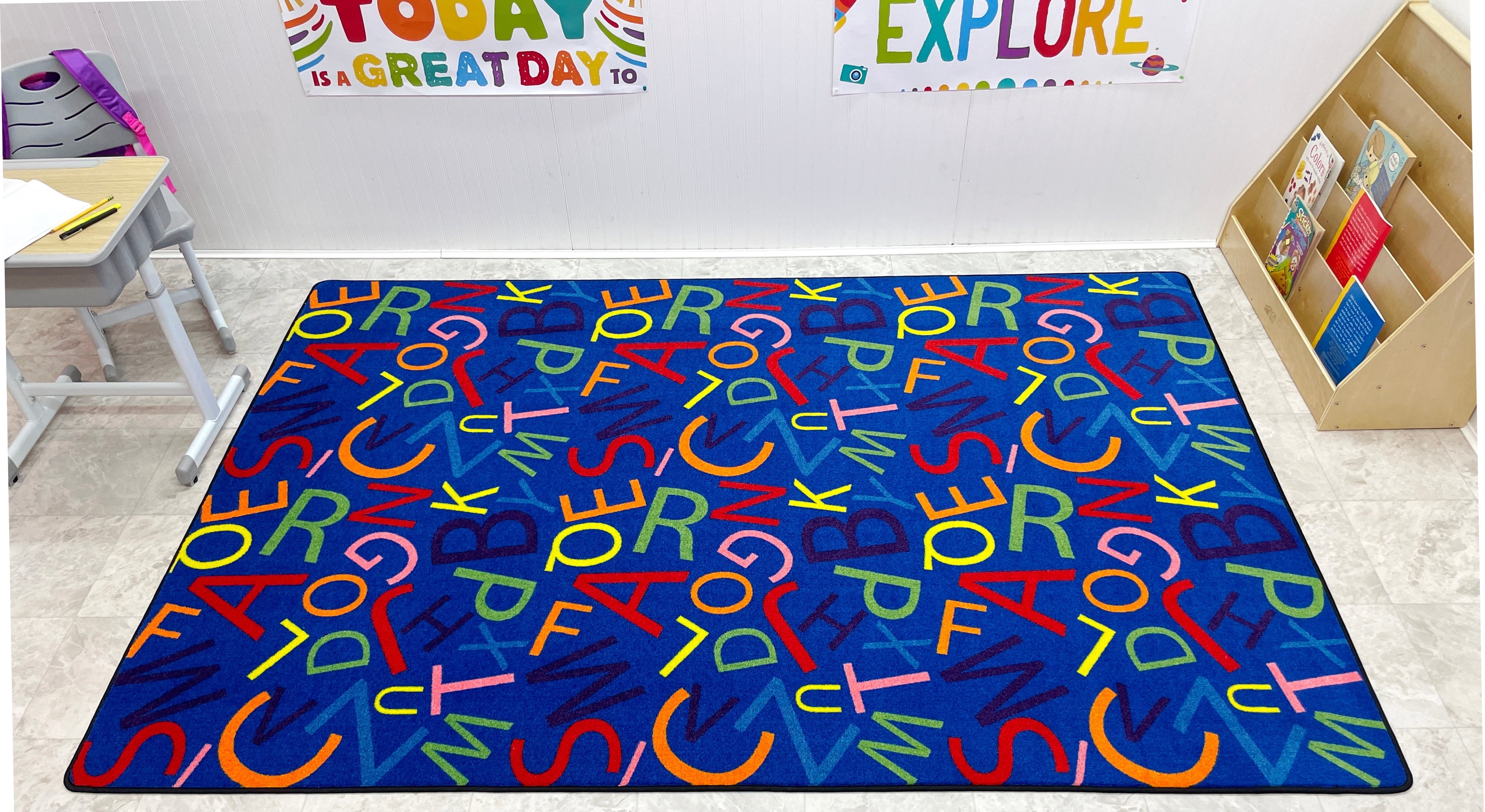 Red Alphabet Rug KidCarpet.com Colorful Letters Alphabet Nylon Area Rug 6' x 9 ...