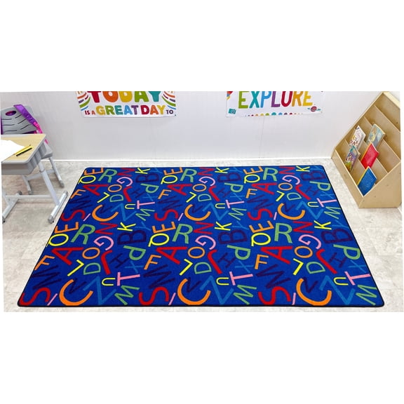 KidCarpet.com Colorful Letters Alphabet Nylon Area Rug 6' x 9' Multicolored, Alphabet Nursery Area Rug | Educational Learning Rug for Children's Classroom | Area Rugs for Kids Playroom