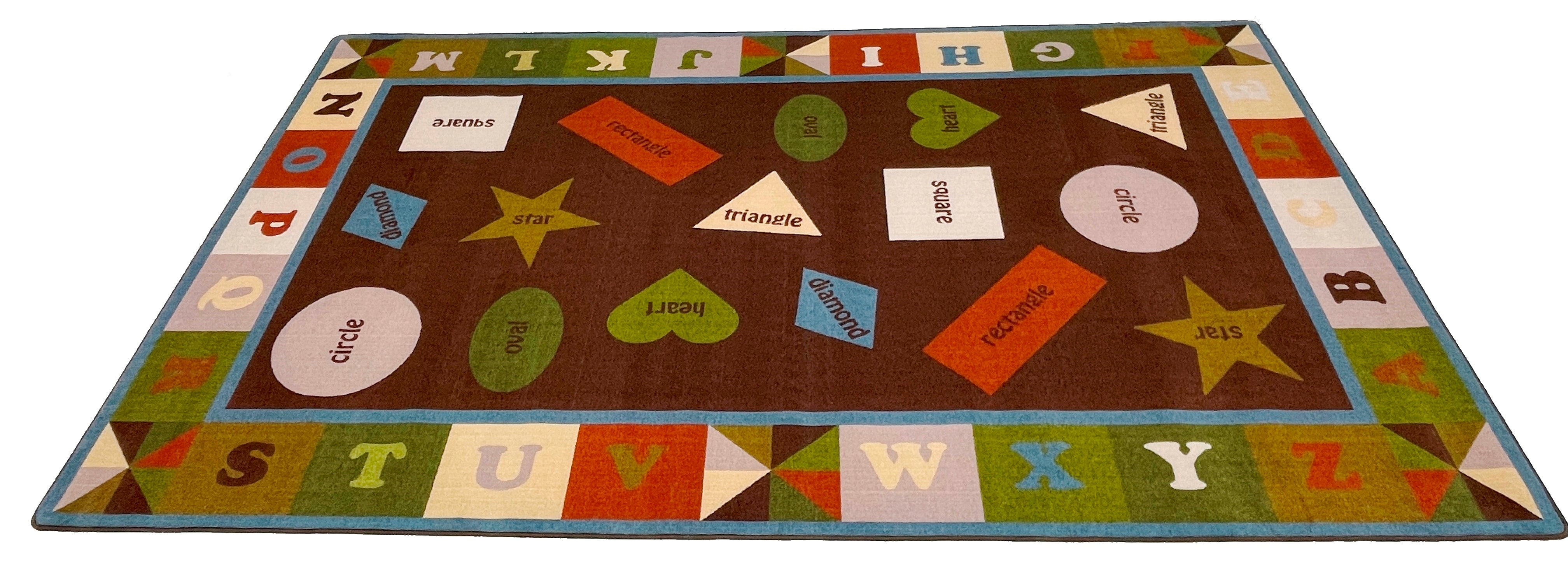 KidCarpet.com Colorful Shapes Classroom Rug with Earth Tone Colors 6' x ...
