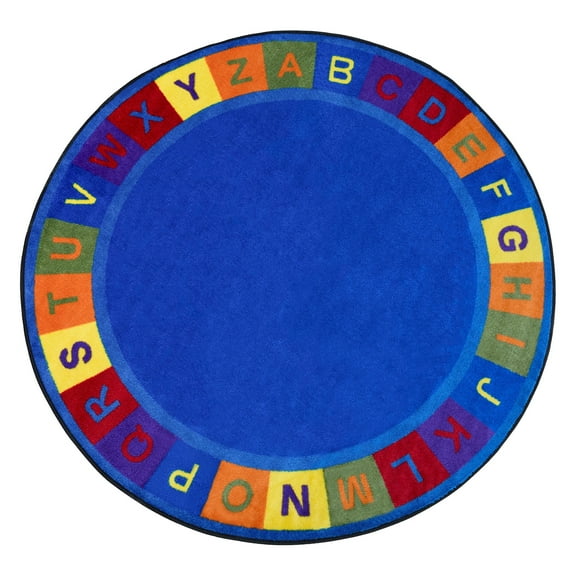 KidCarpet.com Colors Alphabet Circle Learning Rug 6' Round | Alphabet Nursery Area Rug | Educational Learning Rug for Children's Classroom | Area Rugs for Kids Playroom